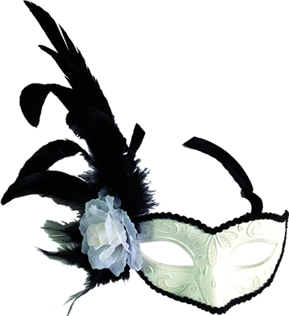 Feather Mask Rose Plume