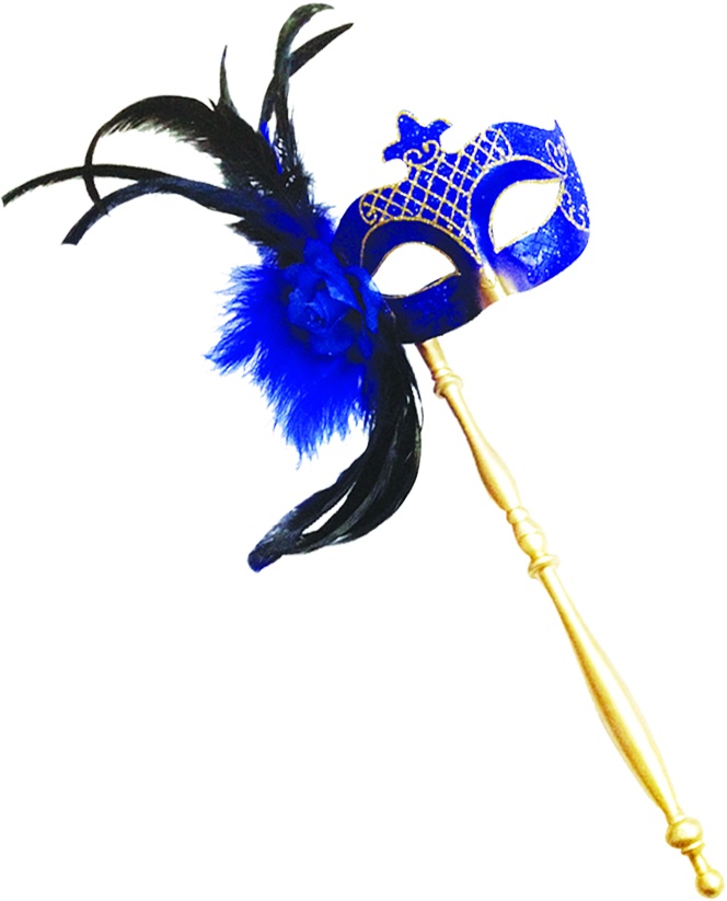 Feather Mask with Stick