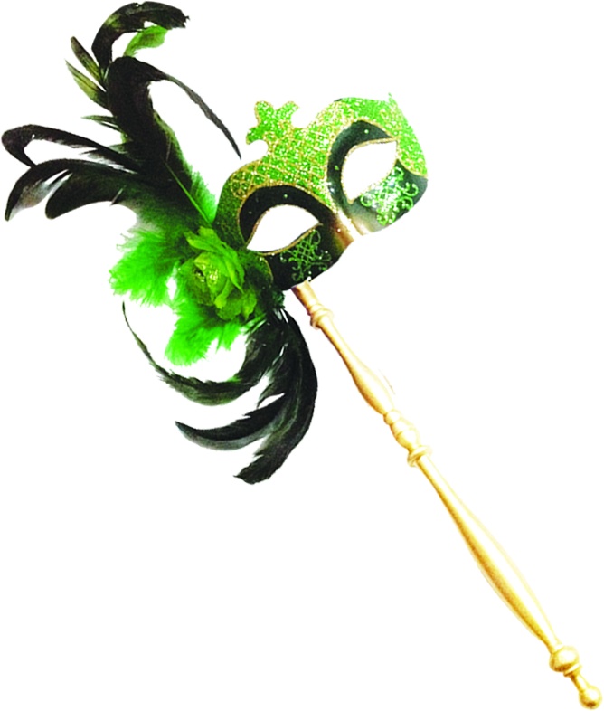 Feather Mask with Stick