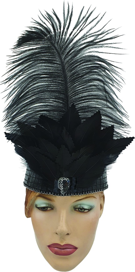 Feather Headdress Black Plume