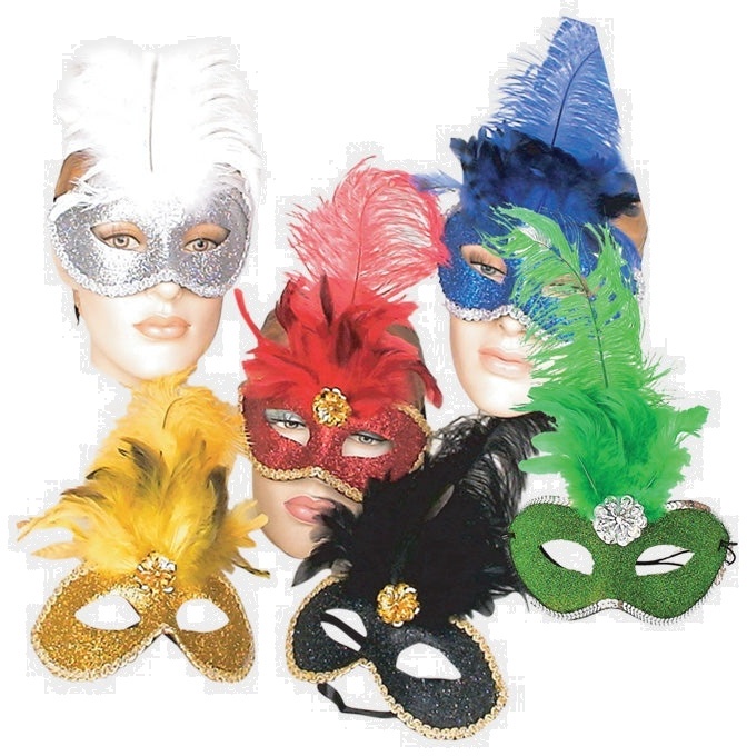 Glittered Feather Mask