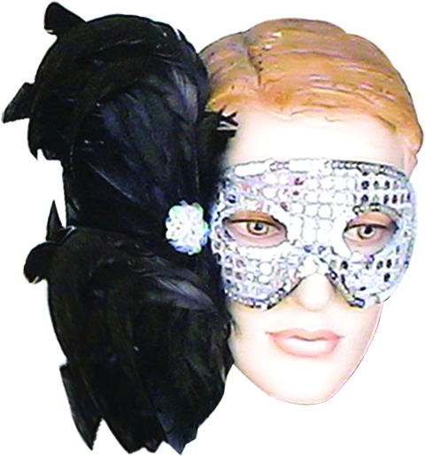 Sequin Feather Mask