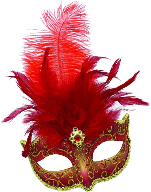 Feather Mask Brooch Crest