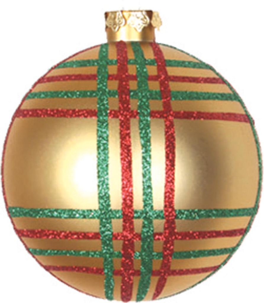 Bauble with Plaid Design, 10cm