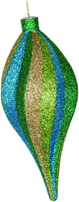 Glittered Striped Torch, 20cm