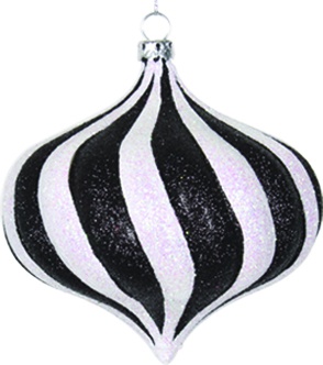 Glittered Striped Onion, 10cm