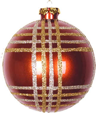 Ball with Plaid Stripes, 10cm