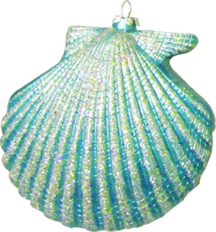 Glittered Seashell, 10cm