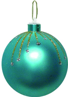 Glittered Striped Ball, 10cm