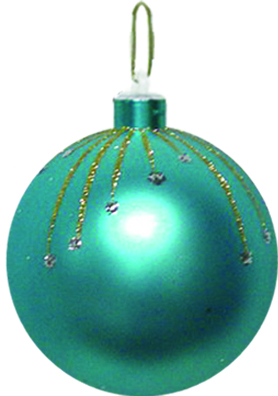 Glittered Striped Ball, 10cm