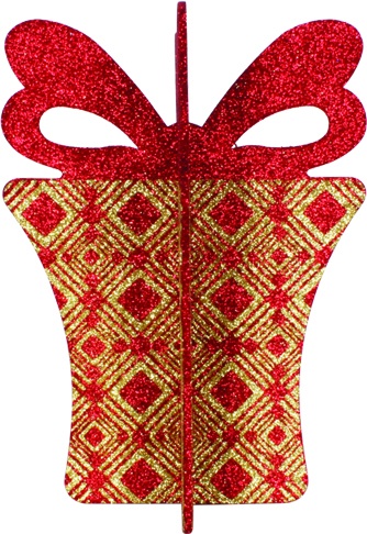 Glittered 3D Gift Box, 57cm