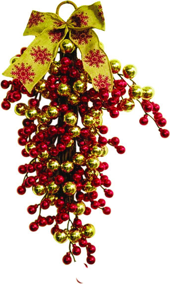 Rattan Teardrop with Balls, 61cm
