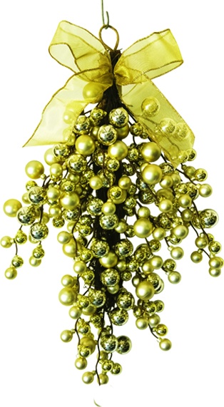 Rattan Teardrop with Balls, 61cm