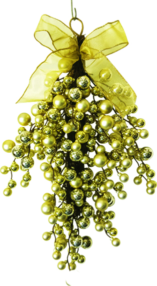 Rattan Teardrop with Balls, 61cm