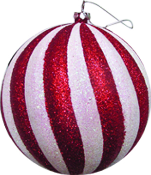Glittered Swirl Ball, 10cm