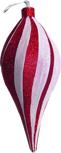 Glittered Spiral Teardrop, 20cm