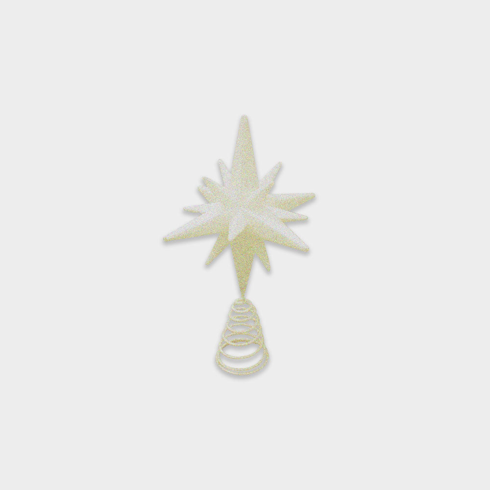 Glittered 8-Point Star Tree Top, 29cm