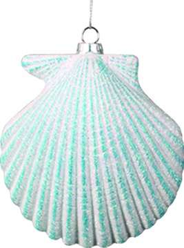 Glittered Seashell, 10cm