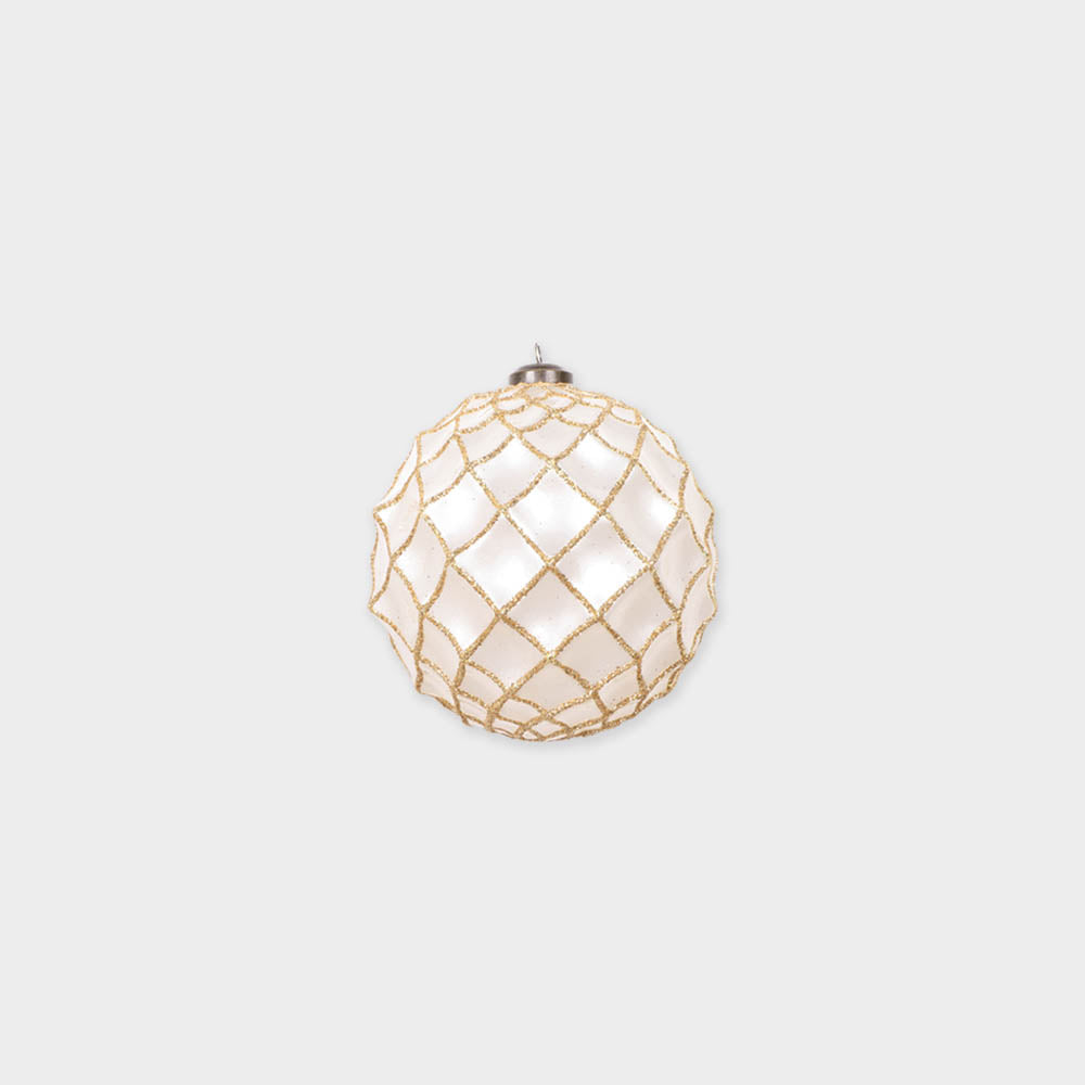 Glitter Ball with Pattern, 10cm