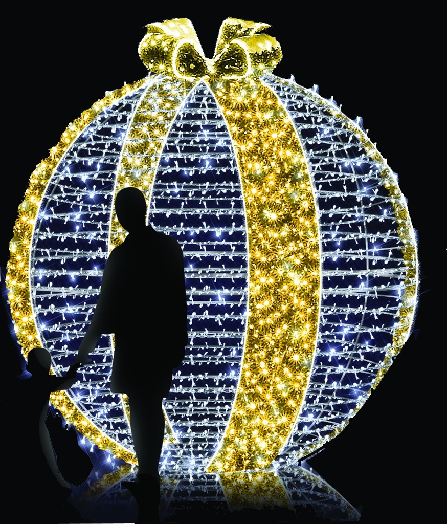 Illuminated Giant Gift Bauble, 2.7m