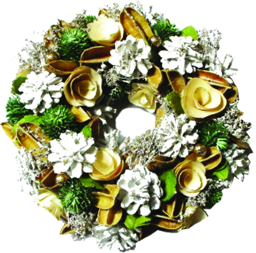 Wintry Wreath with Dried Flowers, 25cm