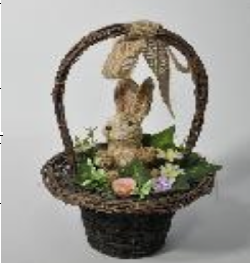 Rabbit In A Basket, 29cm