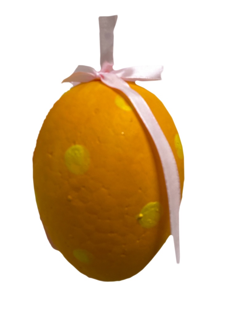 Easter Egg Yellow Spotted, 12cm
