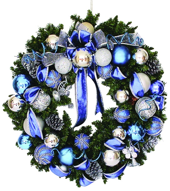 Mesh Ribbon Decorated Wreath, 30"