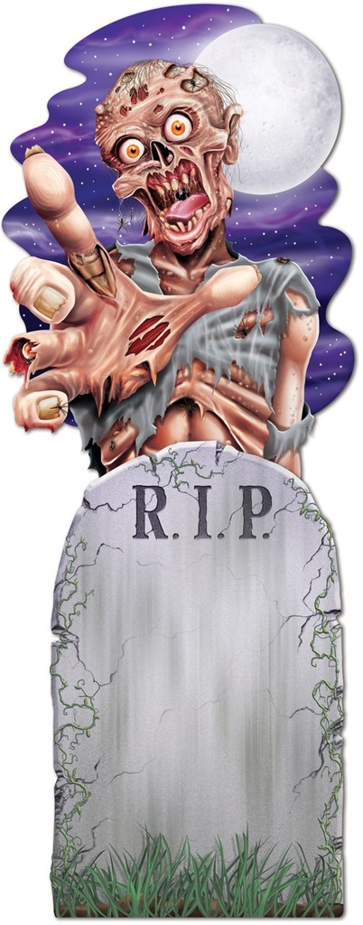 Jumbo Tombstone And Zombie Cutouts, 62cm