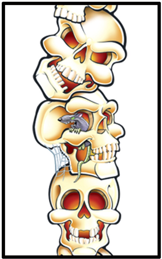 Jointed Stack-O-Skulls, 2.1m