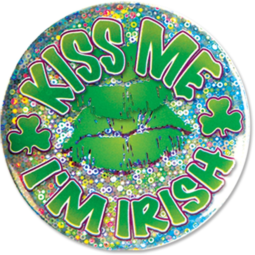 Kiss Me I'm Irish Button, 9cm