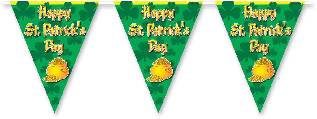 Happy St Patrick's Day Pennant Banner, 3.6m