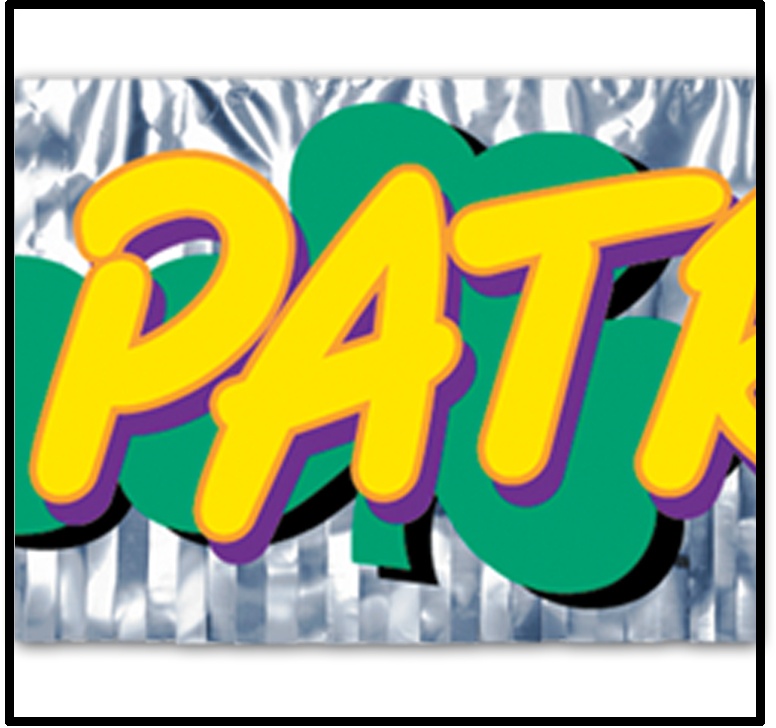 Metallic 'Happy St Patrick's Day' Fringe Banner, 1.5m