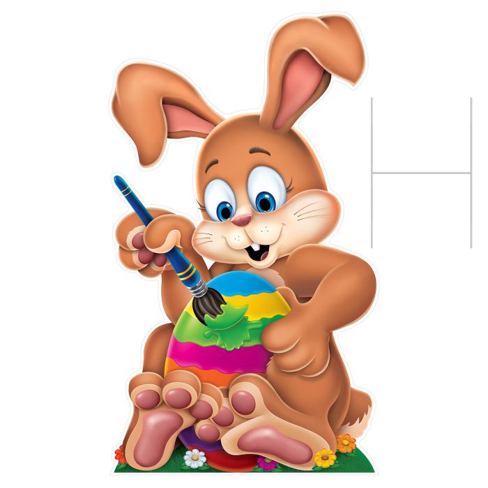 Plastic Easter Bunny Yard Sign, 115cm
