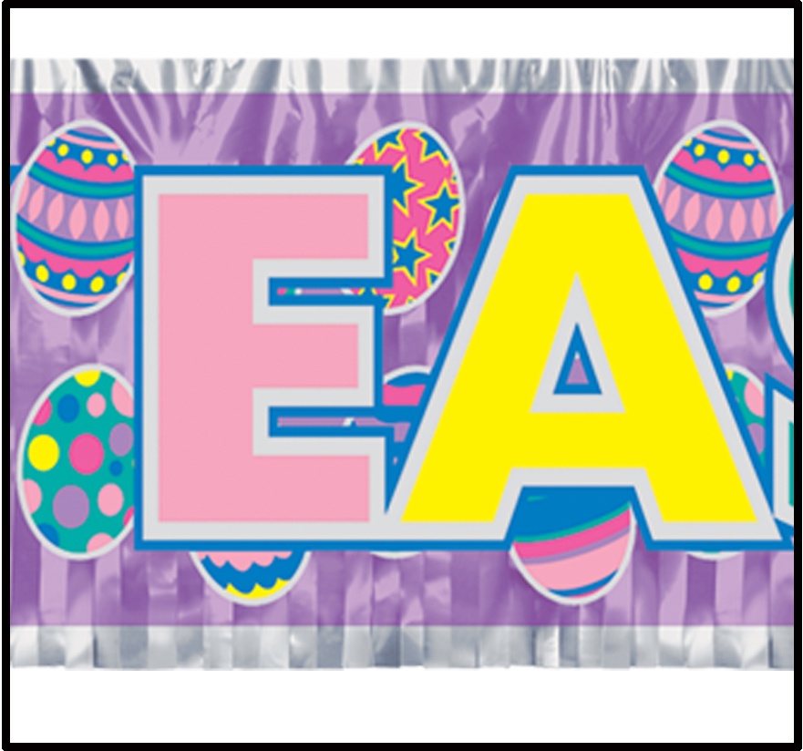 Metallic 'Happy Easter' Fringe Banner, 1.5m