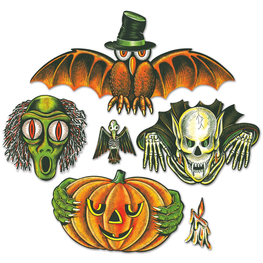 Vintage Halloween Totem Cutouts, 70cm