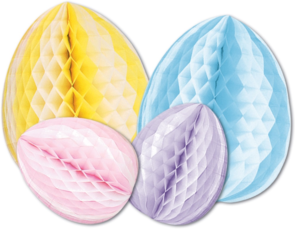 Tissue Honeycomb Eggs, 30cm