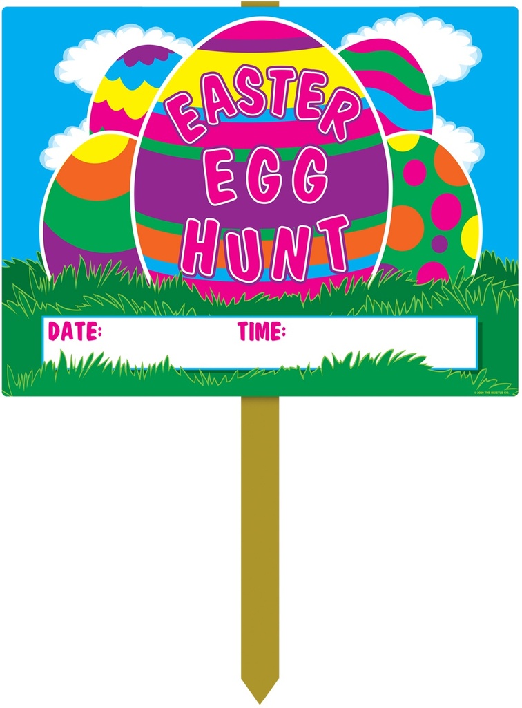 Plastic 'Easter Egg Hunt' Yard Sign, 38cm