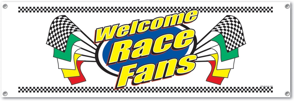 Welcome Race Car Fans Sign Banner, 1.6m