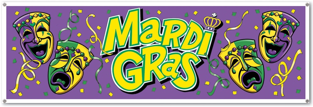 Mardi Gras Sign Banner, 1.6m