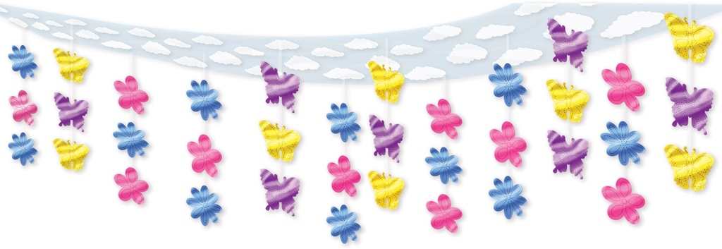 Butterfly And Flower Ceiling Decor, 3.6m