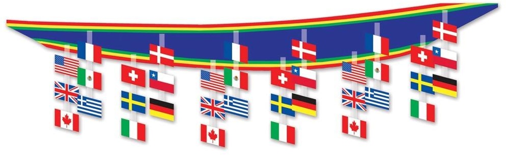 International Flag Ceiling Decor, 3.6m