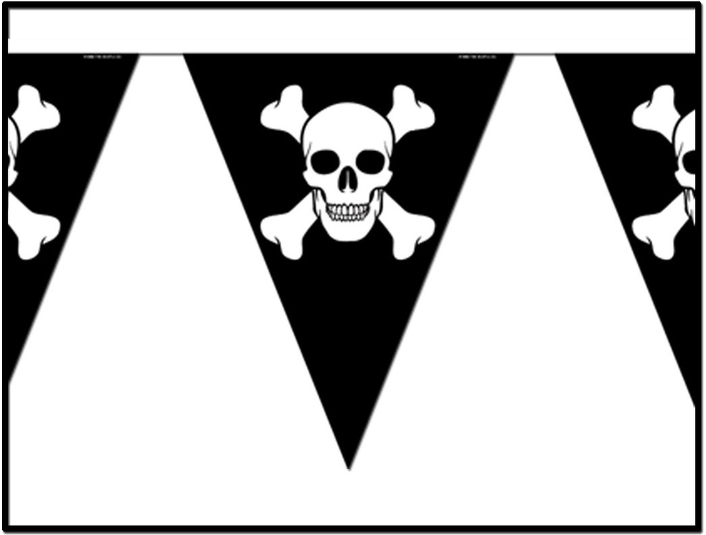 Jolly Roger Pennant Banner, 3.6m