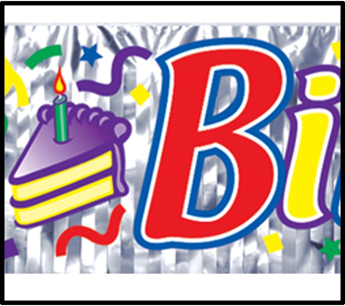Metallic 'Happy Birthday' Fringe Banner, 1.5m