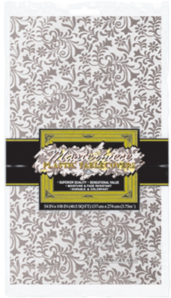 Plastic Lace Rectangular Tablecover, 2.7m
