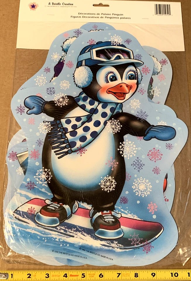 Snowboarding Penguin Cutout