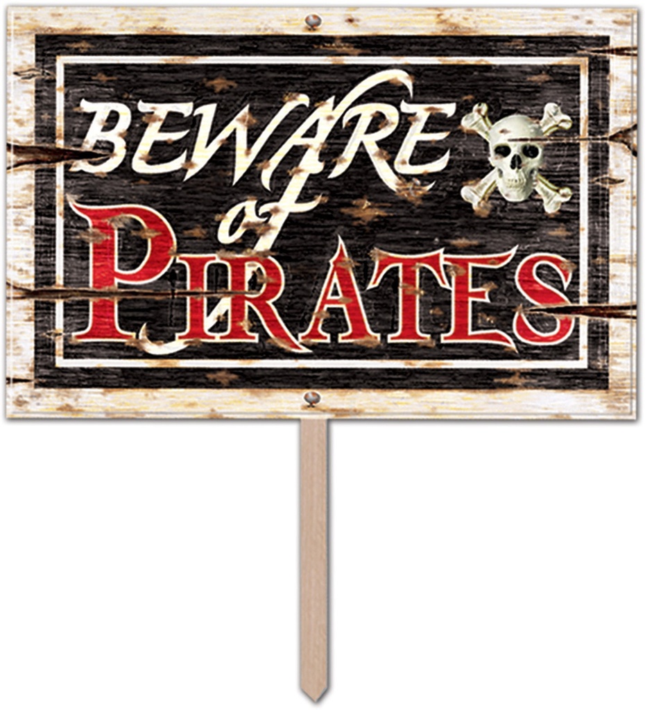 Pirate Warning Yard Sign, 45cm