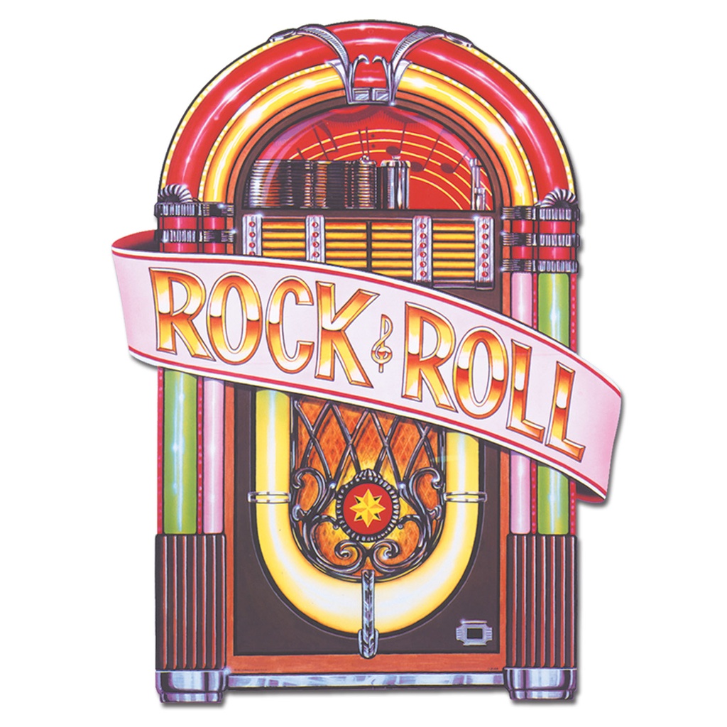 Jukebox Rock & Roll Banner Cutout, 90cm
