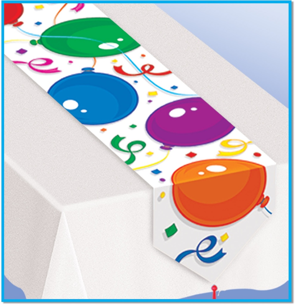 Printed Party Balloons Table Runner, 1.8m