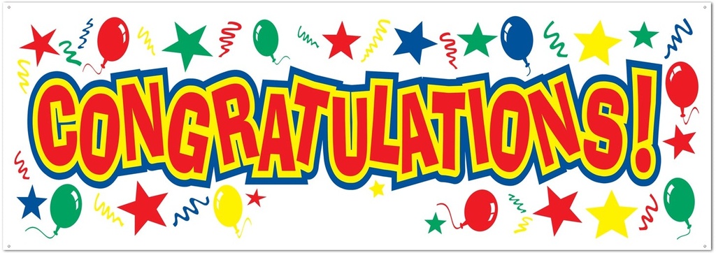 Congratulations Sign Banner, 1.5m